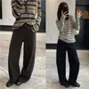 ¡Moda coreana de alta gama! El sueño de la figura en forma de pera: súper adelgazantes, corte curvo, tiro alto, versátiles, jeans de largo hasta el suelo para otoño