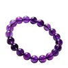 Nuevo Pulsera de Amatista para Mujer, Cuentas de Cristal Morado Translúcido, Pulsera Lista para Usar, Pulsera de una Sola Vuelta con Cuentas, Regalo para Hombres y Mujeres