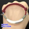 S999 Plata de Pie Retro Luna Creciente Marfil Cubo de Codo Cuentas Cuerda de Mano Trenzada Pulsera Collar Accesorios Hechos a Mano DIY