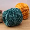 0.1kg Chenilla Terciopelo Dorado Lana Bufanda Tejida para Hombres y Mujeres DIY Hecho a Mano Tejer Suéter Gancho de Crochet Zapatillas Hilo Grueso
