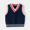 Suéter para Niños al por Mayor 2025 Nuevo Estilo Coreano Otoño Chaleco de Lana para Niños Chaleco de Bebé con Cuello en V Dropshipping