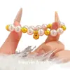 Nova Pulseira Mão da Sorte Perolada Robusta para Mulheres ins Doce Simples Design de Nicho Temperamento Boa Sorte Pulseira para Melhor Amiga Presente