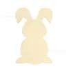 Virutas de Madera de Conejo de Pascua sin Terminar para Manualidades DIY Graffiti Infantil Decoración para Fiestas Navideñas Artesanías de Madera
