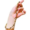 Conjunto Vintage Otoño/Invierno Maillard Natural de Alta Calidad de Pulsera y Collar de Piedra Ojo de Tigre y Perla Shijia