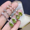 Aretes de peridoto natural, chapados en plata 925, tamaño de la piedra principal 6*9mm, ¡naturales y admiten pruebas!