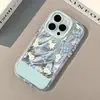 Capa de celular com padrão floral para iPhone 15 Pro Max, capa transparente para iPhone 14, capa de cor creme tipo pena para iPhone 16 Pro e capa para iPhone 12