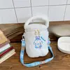 2025 Nova Bolsa Infantil Bolsa de Pelúcia Fofa Mini Balde Coração de Menina Desenho Animado Bolsa de Ombro Transversal