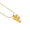 Collar con Colgante de Acero Inoxidable 26 Letras Patrón de Lava Europeo y Americano Transfronterizo Diseño Plisado en Relieve Joyería 18K para Hombres y Mujeres