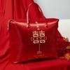 Bolsa de Armazenamento para Colcha de Dote de Celebração de Casamento Conjunto de Quatro Peças Estilo Chinês Bolsa de Embalagem para Bolsa de Mão Bolsa Grande Vermelha para Colcha