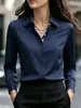 2026 Nueva Camisa Blanca para Mujer, Transfronteriza Europea y Americana de Manga Larga Minimalista Verano Moda Femenina Versátil Holgada Camisa Venta al por Mayor