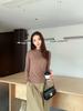 Camiseta Suéter de Punto Elegante para Mujer de Otoño e Invierno con Estampado de Hongos Manga Larga Estilizado Gris Venta al por Mayor Dropshipping