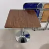 Mesa de Jantar Quadrada Branca Simples Moderna para Casa Apartamento Pequeno Loja de Chá com Leite Cafeteria Recepção de Negociação Varanda Mesa Redonda