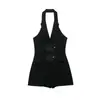 Comercio exterior transfronterizo estilo europeo y americano ropa de mujer ZA AliExpress moda de venta caliente mono sencillo de cuello halter anudado