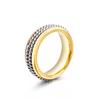 Comercio Exterior Europeo y Americano estilo para hombres y mujeres acero inoxidable cadena de bolitas pequeñas micro incrustación anillo anillo de amantes un mayoreo