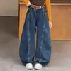 Ropa Infantil Niñas Ropa de Otoño Pantalones Pantalones de Pierna Ancha de Mezclilla para Niños 2026 Nuevo Estilo Niños Medianos y Grandes Niños Pantalones Largos Tipo Scimitarra Otoño