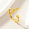 Yiwu Pequeños Productos Estilo Simple Joyería Personalizada de Moda Acero Inoxidable Chapado en Oro de 18K Anillo Nicho Joyería de Alta Gama