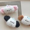 Lindo colgante de cachorro de hueso de peluche de dibujos animados, accesorios de bricolaje, bolso, decoración de ropa, broche, material