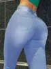 Jeans Fn22D Tamanho Grande de Cintura Alta com Barra Reta para Mulheres, Jeans Modelador de Corte Solto, Calça Casual Versátil Lavada Azul Claro