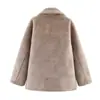 Invierno 2025 Nuevo Producto Moda Europea y Americana Versátil Personalizado Estilo Callejero Abrigo Reversible de Doble Cara para Mujer 8490704