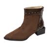 Botines de Tacón Grueso para Mujer 2026 Otoño e Invierno Nuevos Zapatos Rojos para Brindis de Compromiso Zapatos de Novia Xiuhe Chinos Botas de Boda de Tacón Alto