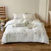 Nuevo bordado floral estilo chino, 100% algodón, juego de cuatro piezas, algodón cepillado, cálida funda de edredón, apto para todas las estaciones, lavable a máquina
