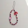 Nova cor laço amor corrente de telefone cordão de telefone com contas pingente para capa de celular pulseira de pulso resistente a quedas para mulheres