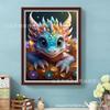 Nueva Pintura al Óleo de Pintura de Diamantes 5D Transfronteriza Dibujo Animado Dinosaurio Pintura Decorativa DIY/Pintura de Pedrería de Diamantes Cuadrados Amazon Blast