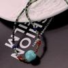 Collar de Lapislazulita Cuentas de Pino Azul Piedra Verdadera de Alta Calidad Pino Africano Ágata Roja Diseño Versátil Collar Nicho para Clavícula