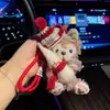 [Estilo Navideño] Nuevo Peluche Año Nuevo Oso de Dibujos Animados Llavero de Coche Muñeco Creativo Adorno para Bolsa de Navidad
