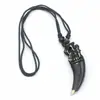 Venta al por mayor de Colgantes de Collar de Diente de Lobo Imitación para Comercio Exterior, Cadena de Suéter con Colgantes de Collar de Patrón Animal de Diente de Dragón de Resina al por mayor