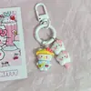 Lindo Trébol de Cuatro Hojas Rilakkuma Dibujo Animado Colgante Versátil para Bolso de Chica Llavero Correa para Teléfono Adorno de Pareja Mejor Amigo