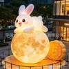Modelo inflável de bolo da lua do Festival do Meio do Outono em forma de coelho lunar, arco de celebração de feriado, adereço de decoração de celebração em grande escala para exteriores