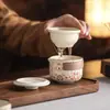 Juego de Té de Viaje de la Cerámica Ru de Dunhuang - Logo Personalizado para Reuniones de Empresa y Regalos de Aniversario - Souvenir Práctico para Clientes
