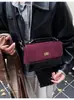 Bolsa Cuadrada Pequeña Portátil Retro Nueva de Otoño e Invierno Bolso de Hombro Mate Rombo Tendencia de Moda Diaria Bolso Cruzado