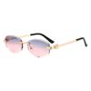 Gafas de sol con montura ovalada para mujer, lentes de sol de verano con estrellas, estilo Hong Kong, protector solar, espejo de cara grande que muestra una cara redonda pequeña.