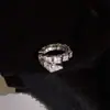 Anel popular do TikTok com micro zircônia cravejada, totalmente cravejado com diamantes, estilo osso de cobra, avançado, ins, all-match, não desbota, anel para dedo indicador feminino