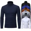 2026 Nueva Camiseta Casual de Manga Larga de Color Sólido de Cuello Alto para Hombre Moda Casual Transfronteriza para Hombre Camiseta Básica Ajustada