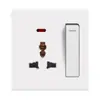 Tipo 86 Estándar Europeo Estándar Británico Enchufe Británico de 13A Piel Blanca Tipo 146 Panel de Enchufe de Interruptor para Cocina Exclusivamente para Exportación