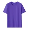 Camiseta de Manga Corta de Algodón Puro de 180g Transfronteriza para Mujer, Top Unisex de Color Sólido de Corteholgado con Cuello Redondo, Camiseta con Logo Personalizado