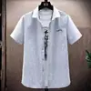 Camisa de Manga Curta para Homens, Estilo Coreano Tendência Camisa de Manga Meia-Manga Listrada para Negócios, Top Camisa Bonito, Estilo Old Money de Verão para Homens