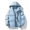 Casaco de algodão grosso de inverno para homens, jaqueta de algodão de corte solto, casaco moderno com gola alta, jaqueta puffer para casais, blusa versátil de cor sólida, casaco de algodão