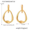 Pendientes geométricos de gota de agua hueca con diseño de estilo frío y frío, chapados en oro de 18 quilates, con diseño transfronterizo europeo y americano para mujer.