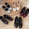 Zapatos Planos Plateados Bajos Estilo Ballet para Mujer, Nuevo Estilo Primavera y Otoño 2026, Combinados con Faldas, Zapatos Mary Jane Franceses de Punta Redonda