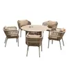 Conjuntos de mesa e cadeira para áreas externas para lojas de bubble tea, cafés e restaurantes; conjuntos de móveis de Rattan ao ar livre; mesas e cadeiras simples de lazer para jardim e pátio