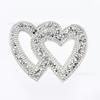 Resina Colorida Pedrería Doble Corazón Forma de Corazón Patrón de Diamantes Calientes Ropa de Moda Cristal Imagen Caliente Accesorios para Zapatos y Sombreros Al Por Mayor