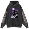 Cross-border New Jujutsu Kaisen Spell War Washed Vintage Pure Cotton Hooded Sweat para homens e mulheres