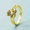 Tendencia de moda europea y americana anillo de oso de amor con color circonita micro-incrustada chapado en oro cobre Anillo simple y atmosférico para mujer accesorios