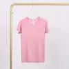 Camiseta de Manga Corta Lulu 1.0 con Etiqueta, en Stock para Envío Directo, Elástica, Especialmente Diseñada para Comercio Exterior, Ropa de Fitness y Yoga