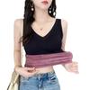 Chaleco Térmico de Encaje con Cuello en V Grueso y Forrado de Felpa para Mujer, para Usar Exteriormente o como Top Interior con Almohadilla en el Pecho, Ropa Interior Térmica Cómoda