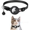 Funda de cuero para Airtag gato con diseño reflectante de huellas tamaño ajustable anillo de nailon para gato collar de seguimiento conveniente y seguro